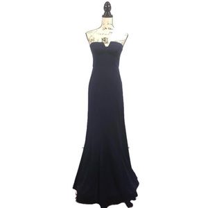 Lulu’s Large Evening Gown Navy Blue Strapless